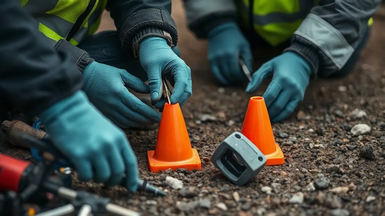 Tools and site markers used in Drone aerial survey