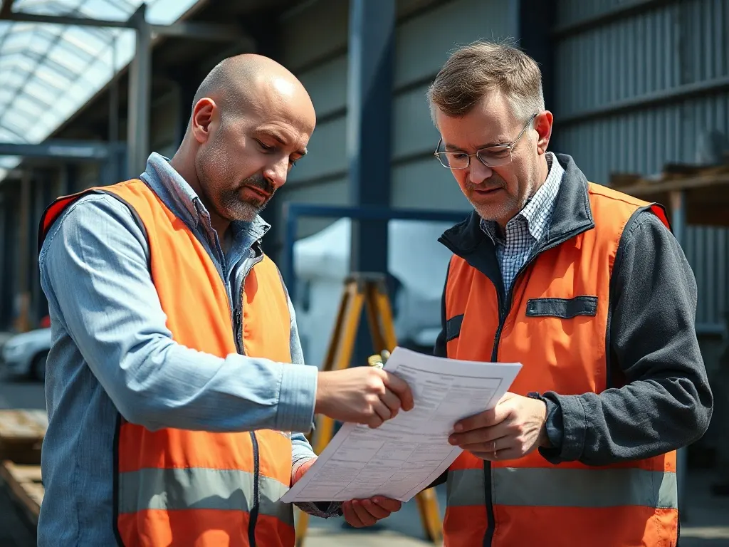 Two professionals working on elevations and sections near Gravesend