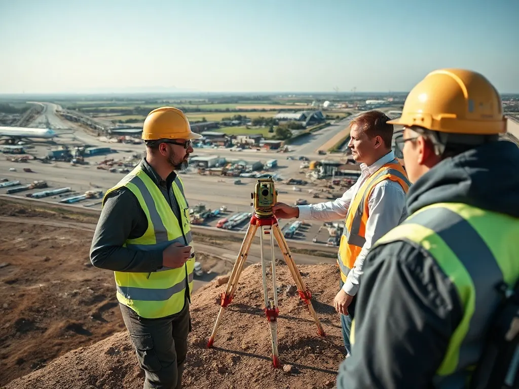 An elevated view across a site relevant to GNSS positioning near Gravesend