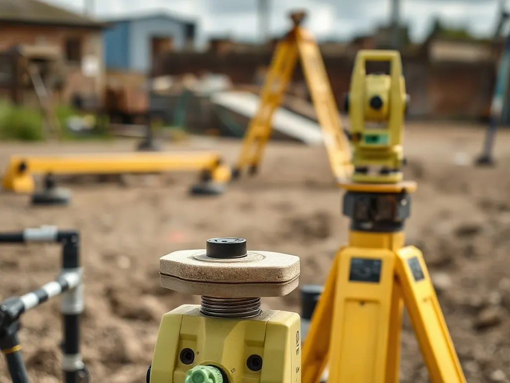 Tools and site markers used in spot levels and contours